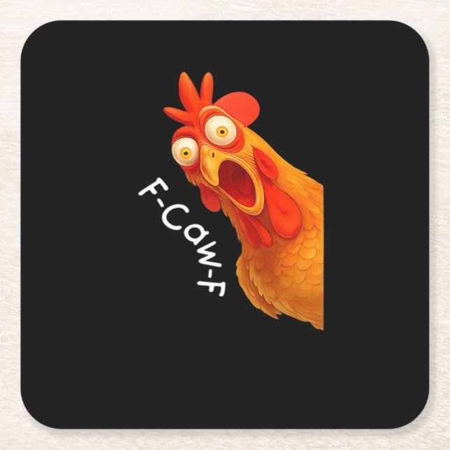 Dessous De Verre Carré F-Caw-F Poulet Essentiel Minimaliste Propre (Devant)
