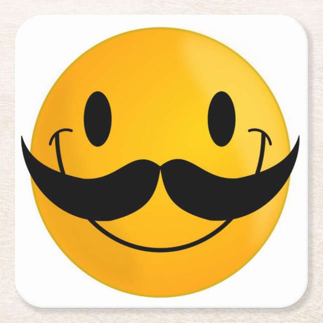 DESSOUS DE VERRE CARRÉ FACE MUSTACHE (Devant)