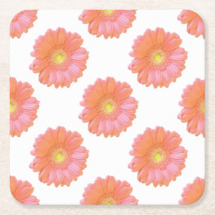 Dessous De Verre Carré Faisée de gerbera orange