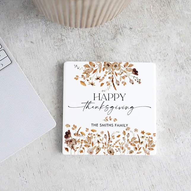 Dessous De Verre Carré Fall Leaves Thanksgiving Dinner (Créateur téléchargé)