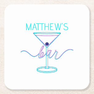 Dessous De Verre Carré Fancy Script Fun Colonnes Fun Bar