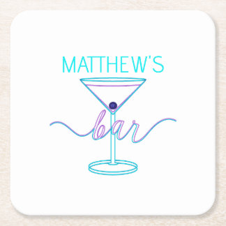 Dessous De Verre Carré Fancy Script Fun Colonnes Fun Bar