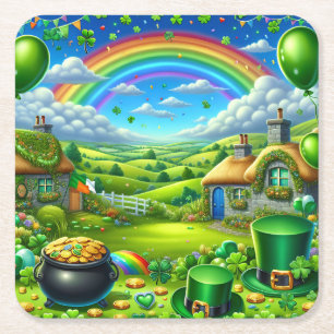 Dessous De Verre Carré Fantastique St Patick's Day Landscape Party