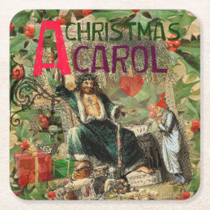 Dessous De Verre Carré Fantôme de Noël Illustration actuelle Scrooge