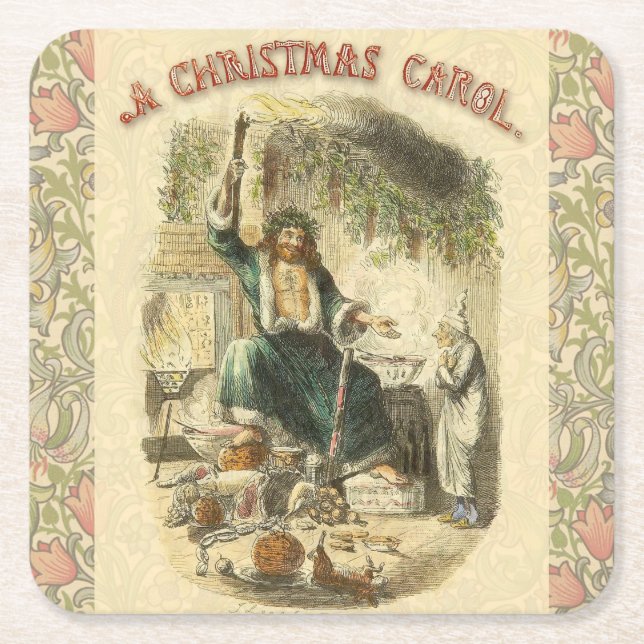 Dessous De Verre Carré Fantôme de Noël Présent Scrooge (Devant)