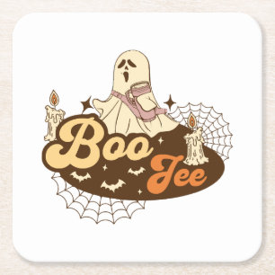 Dessous De Verre Carré Fantôme drôle d'Halloween Boo-Jee
