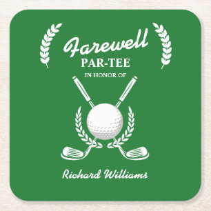 Dessous De Verre Carré Farewell Retraite Golf Clubs Wreath Theme Party