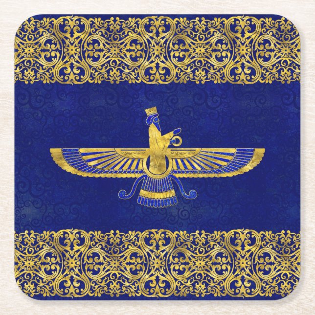 Dessous De Verre Carré Farohar - faravahar - Fravashi (Devant)