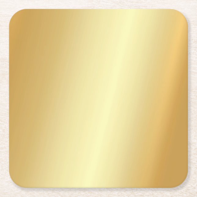 Dessous De Verre Carré Faux Gold Elegant Blank Modèle moderne (Devant)