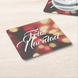 Dessous De Verre Carré Feliz Navidad