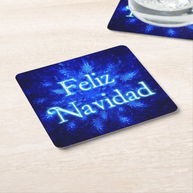 Dessous De Verre Carré Feliz Navidad - Snowburst (Incliné)