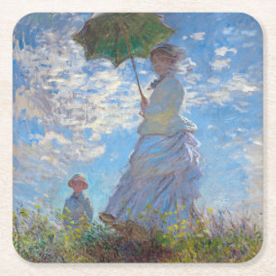 Dessous De Verre Carré Femme avec Parasol, Monet
