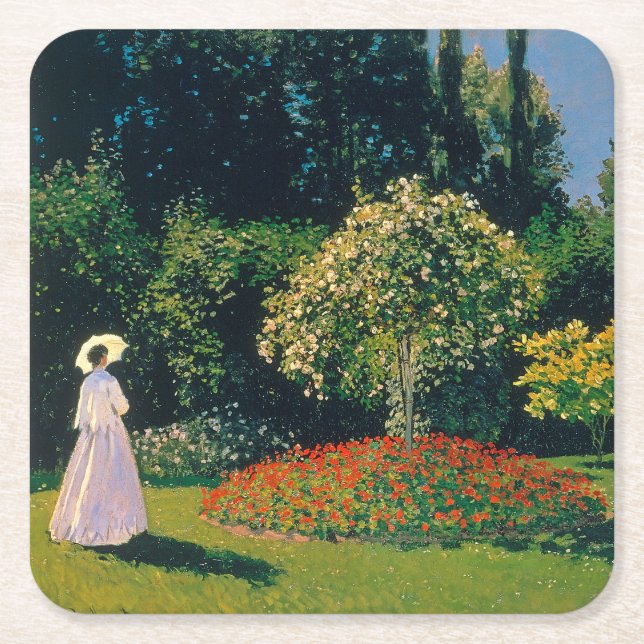 Dessous De Verre Carré Femme dans un jardin, Monet (Devant)
