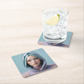 Dessous De Verre Carré Femme d'art de sable faciale