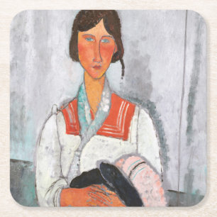 Dessous De Verre Carré Femme gitane avec bébé, Modigliani