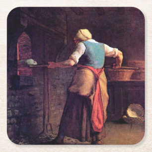 Dessous De Verre Carré Femme Pain À Cuire, Jean-François Millet