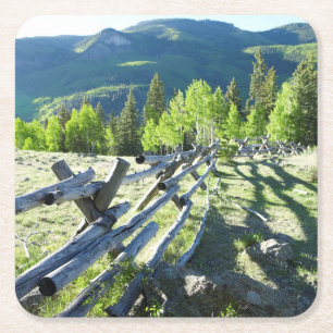 Dessous De Verre Carré Fenceline en bois