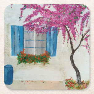 Dessous De Verre Carré Fenêtre grecque