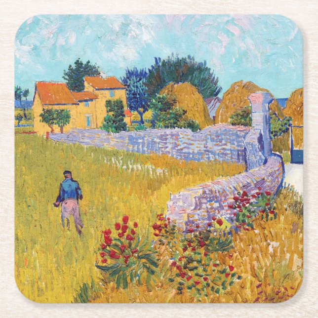 Dessous De Verre Carré Ferme en Provence, Van Gogh (Devant)