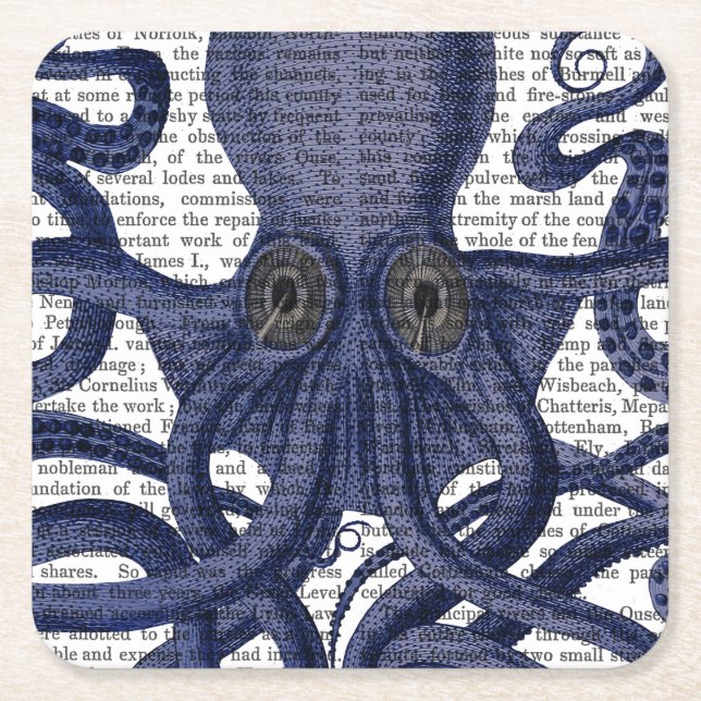 Dessous De Verre Carré Fermer octopus (Devant)