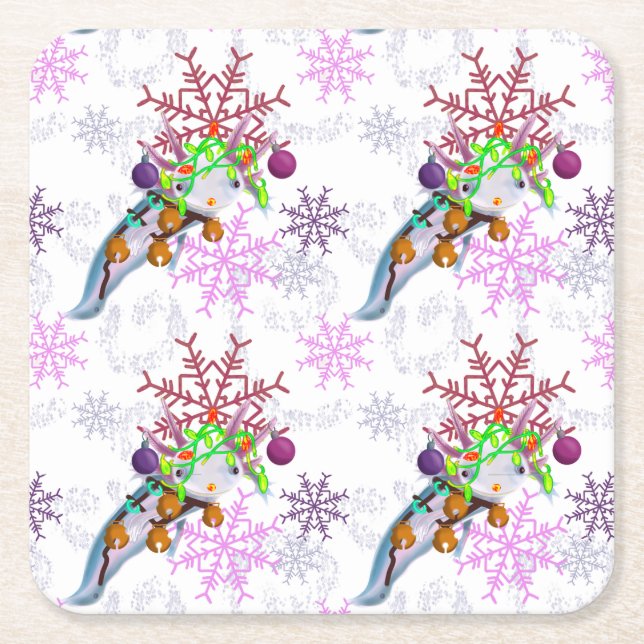 Dessous De Verre Carré Festive Axlotl (Devant)