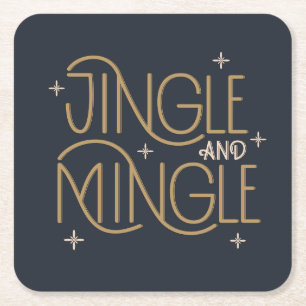 Dessous De Verre Carré Festive Jingle et Mingle Holiday Design