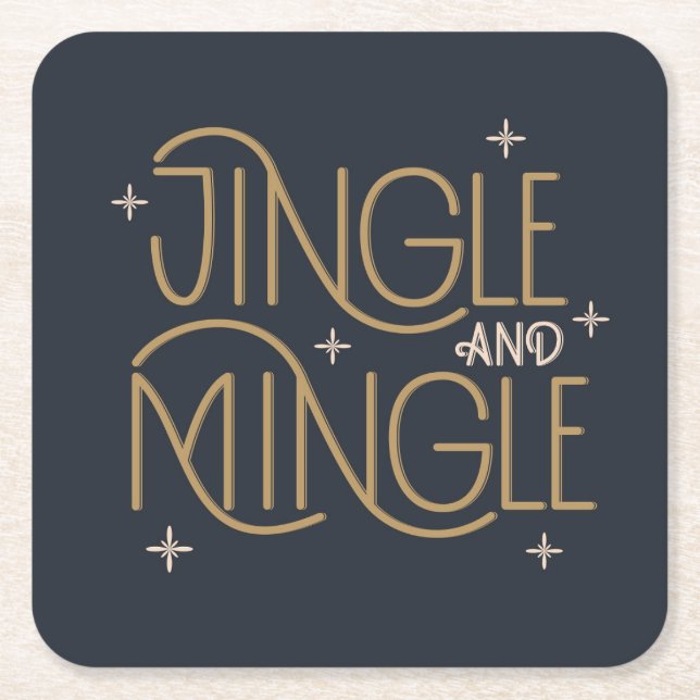 Dessous De Verre Carré Festive Jingle et Mingle Holiday Design (Devant)
