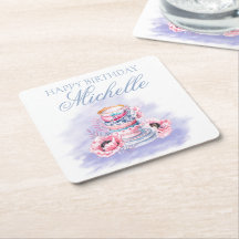 Fête d'anniversaire élégante rose violet thé