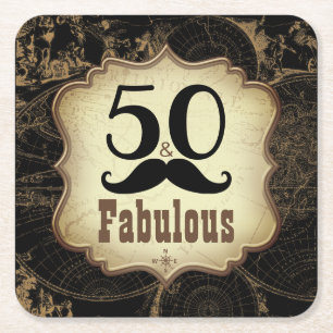 Dessous De Verre Carré Fête d'anniversaire vintage de carte de la
