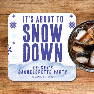 Dessous De Verre Carré Fête de Bachelorette Ski Hiver Neige Flocon