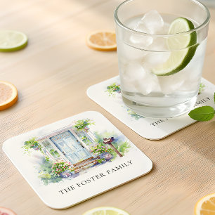 Dessous De Verre Carré Fête de Chauffage Moderne Simple Aquarelle