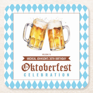 Dessous De Verre Carré Fête de la bière Oktoberfest fête d'anniversaire