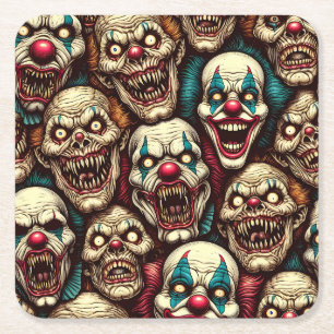 Dessous De Verre Carré Fête de l'Halloween des Clowns