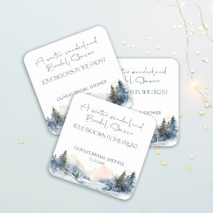 Dessous De Verre Carré Fête de mariage champêtre en forêt hivernale