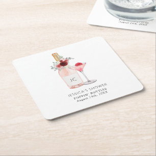 Dessous De Verre Carré Fête de mariage Petals & Prosecco