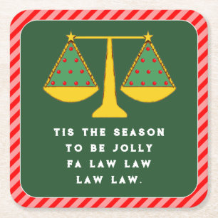 Dessous De Verre Carré Fête de Noël d'avocat