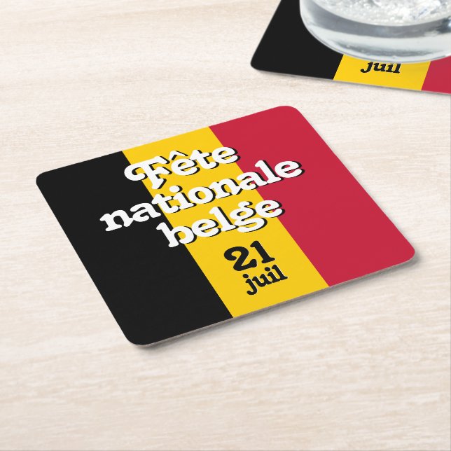 Dessous De Verre Carré Fête nationale belge (Incliné)
