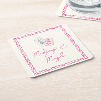 Dessous De Verre Carré Fête Pastel Aquarelle Mahjong & Mingle