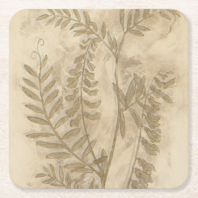 Dessous De Verre Carré Feuillage doré I (Devant)