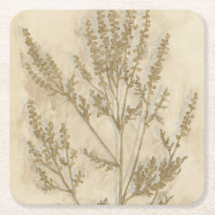 Dessous De Verre Carré Feuillage doré II