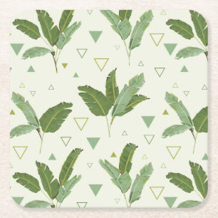 Dessous De Verre Carré Feuille de banane avec triangles 2