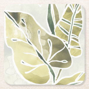 Dessous De Verre Carré Feuille de batik