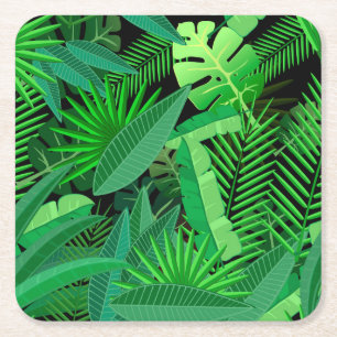 Dessous De Verre Carré Feuille de palmiers tropicaux