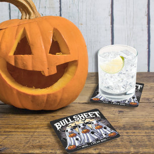 Dessous De Verre Carré Feuille de taureaux / Bulles Drôle Halloween