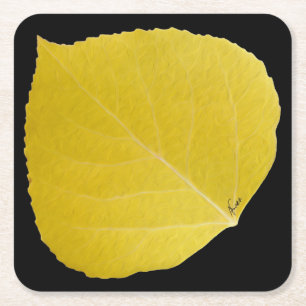 Dessous De Verre Carré Feuille jaune #5 d'Aspen