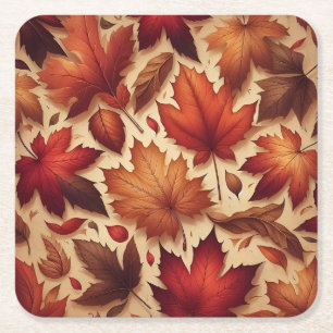 Dessous De Verre Carré Feuilles automnales Wall Art