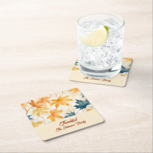 Dessous De Verre Carré Feuilles de l'érable Thanksgiving Brunch Dîner