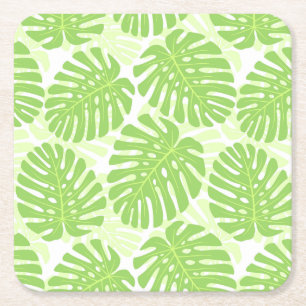 Dessous De Verre Carré Feuilles De Plante Tropical - Monstera Motif
