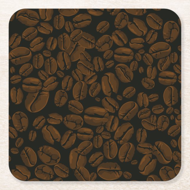 Dessous De Verre Carré Fèves de café grillées (Devant)