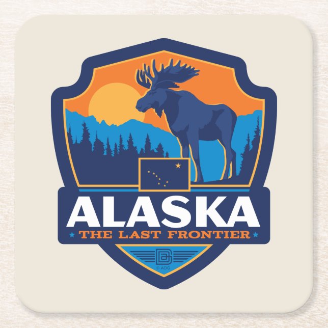 Dessous De Verre Carré Fierté | Alaska d'état (Devant)